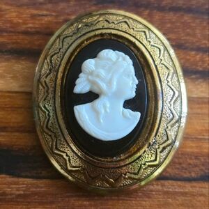 Coro Cameo Brooch - Vintage